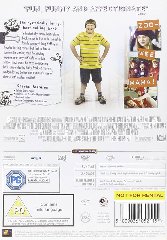 【中古】 DVD Diary of a Wimpy Kid Diary Of A Wimpy Kid [DVD]: Amazon.ca: Movies & TV Shows